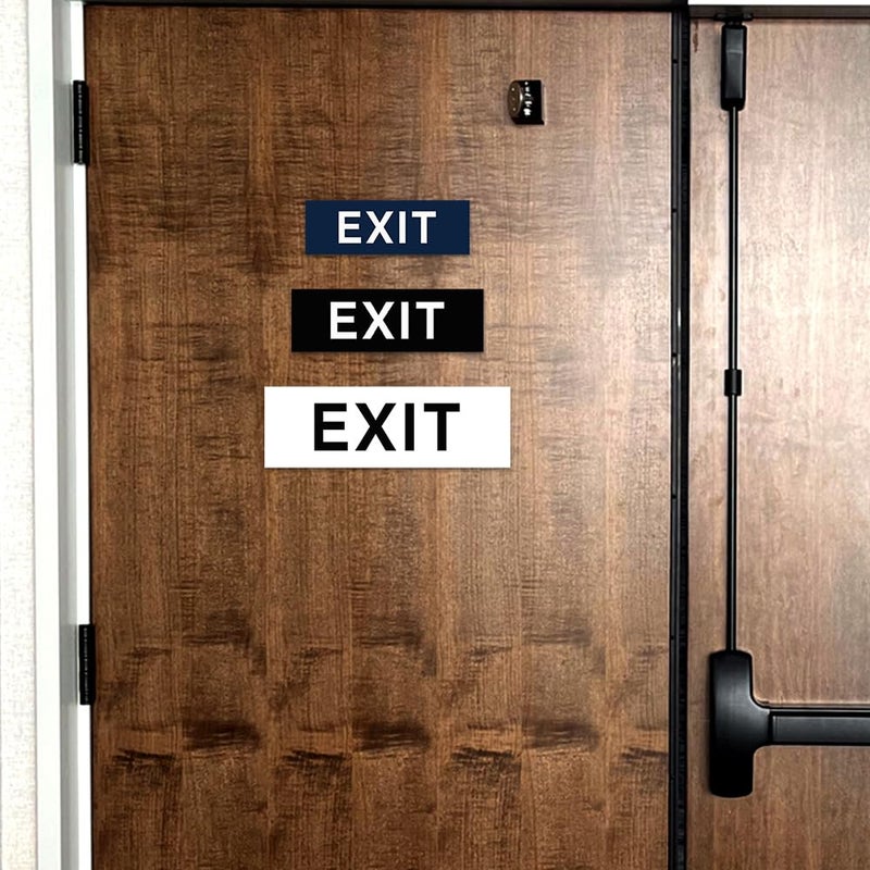 All Quality Basic Exit Wall or Door Sign - Simple & Clear To Ensure Safety | Easy to Install - Brushed Gold - Medium (1 Pack) - Image 4